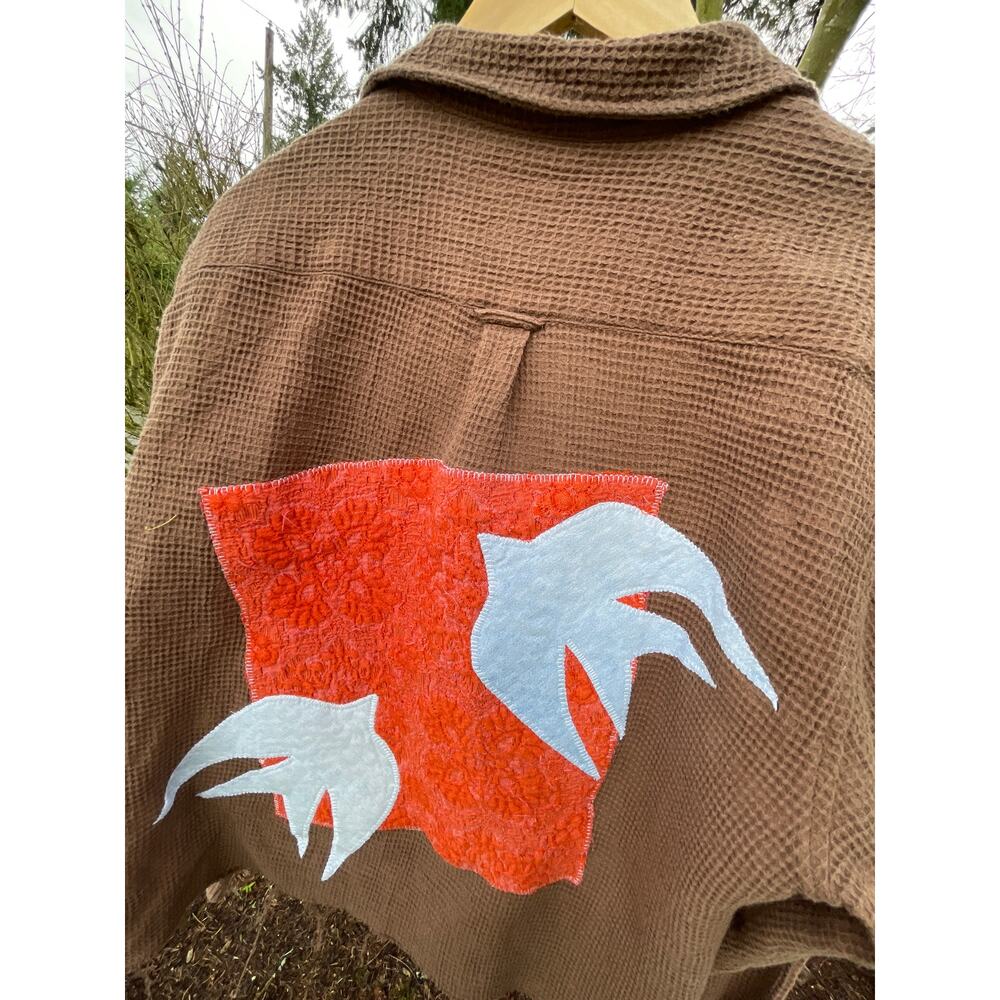 Large Upcycled Bird Shirt - Picture 3 of 6